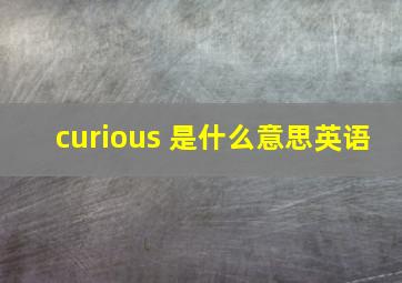 curious 是什么意思英语